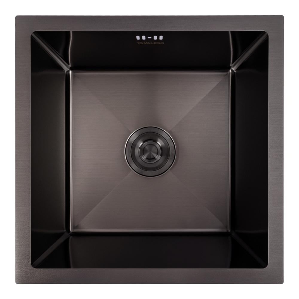 Кухонна мийка Valeso Handmade PVD СМ монтаж під стільницю 44х44 см Чорний