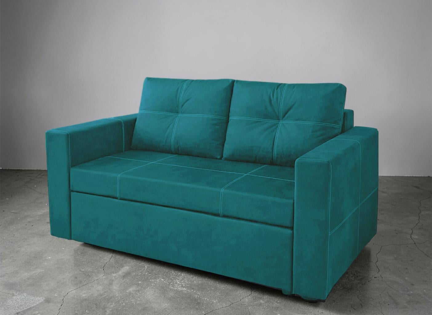 Диван раскладной прямой Tobi Sho Аркс велюр 150x93 см Бирюзовый (Atlantic)