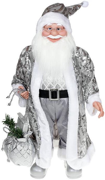 Фігура декоративна Санта з мішком 60 см Сріблястий