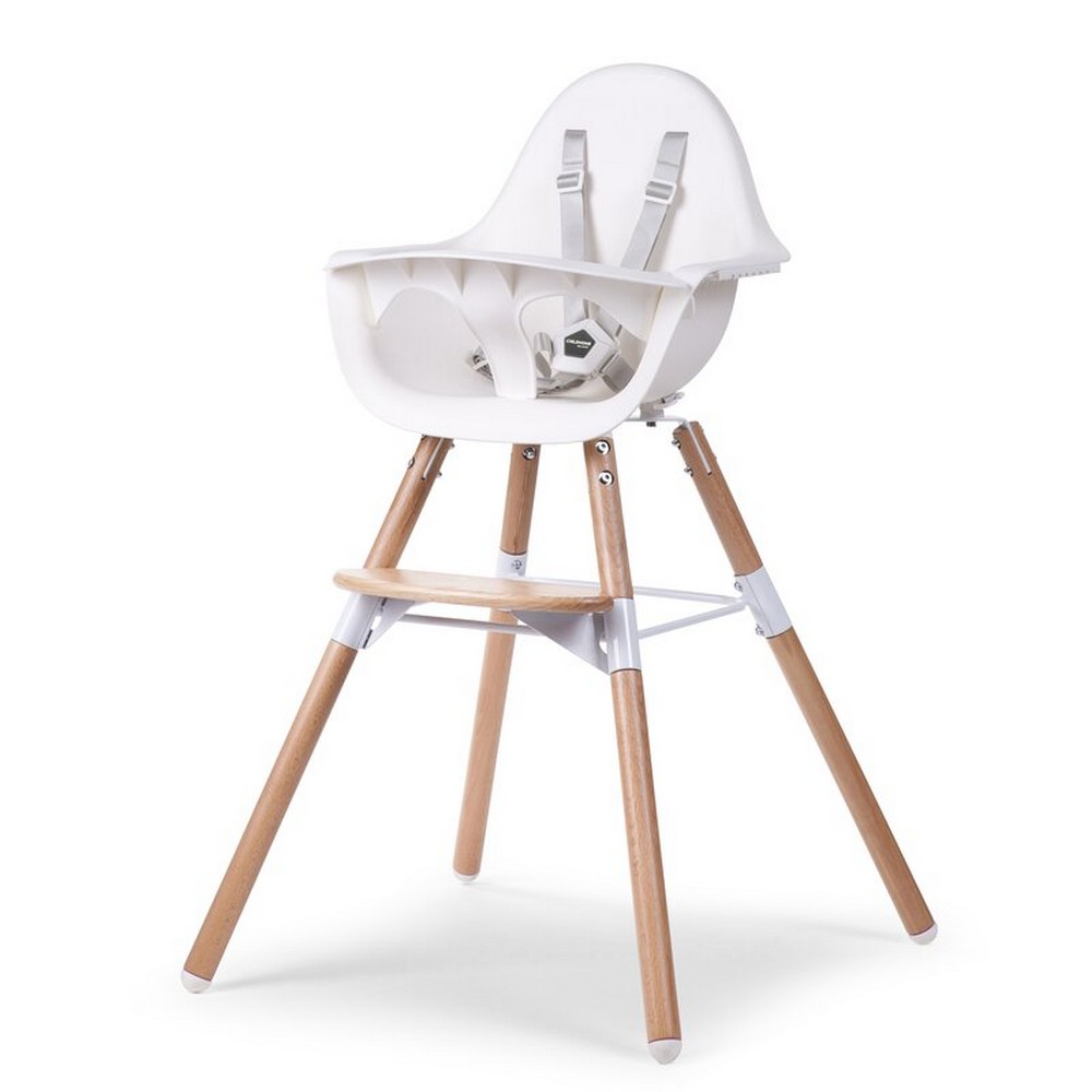 Стул для кормления Childhome Evolu 2 с бампером Natural/White (CHEVOCHNW)