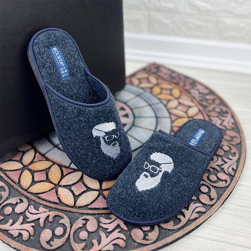 Домашні тапочки чоловічі VS-0005-2-3 фетрові 26,5 см p. 41 Синій (78482052)