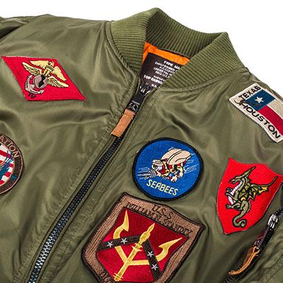 Бомбер Top Gun MA-1 Nylon Bomber Jacket with patches 4XL Olive (TGJ1540PO4XL) - фото 3