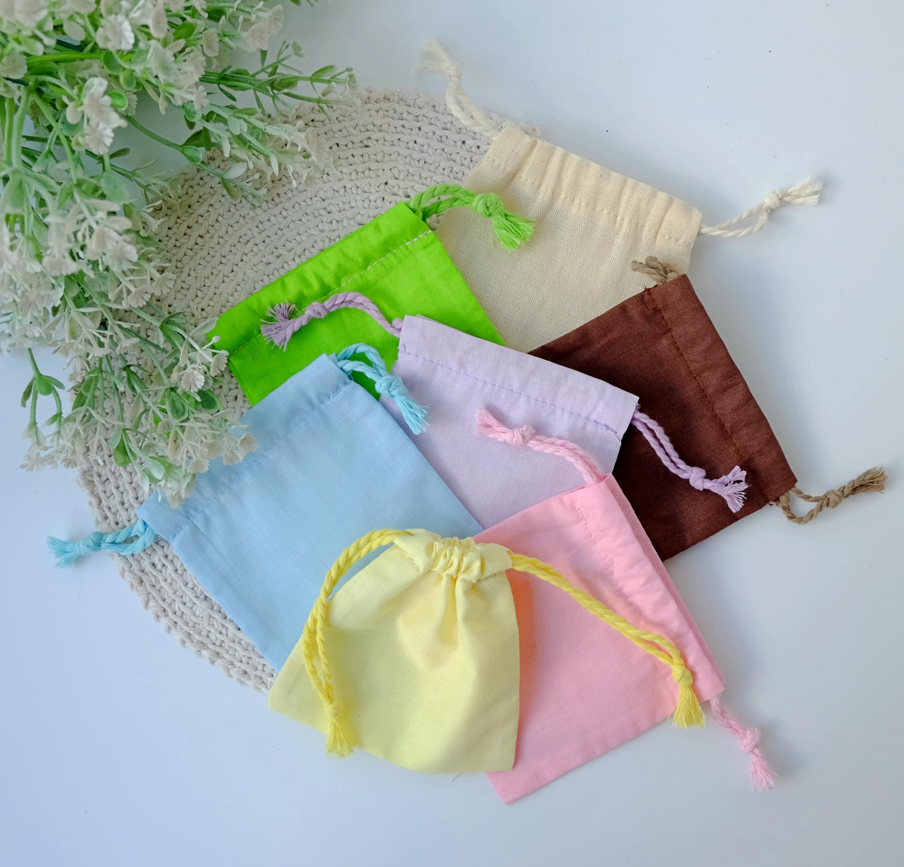 Набір мішечків еко 10х10 см 7 шт. Різнокольоровий (29110867)