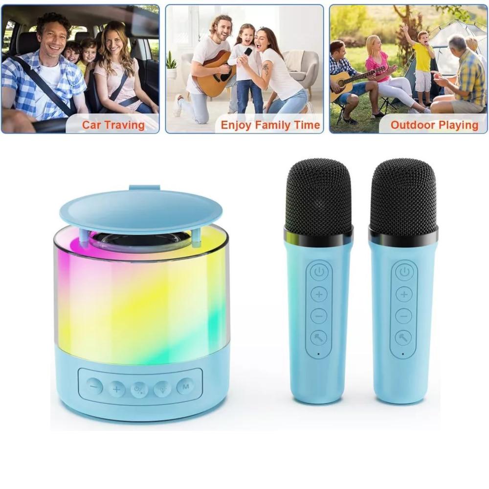 Колонка караоке детская Bluetooth с двумя микрофонами и Led подсветкой (K19) - фото 4 Колонка караоке детская Bluetooth с двумя микрофонами и Led подсветкой (K19) - фото 4