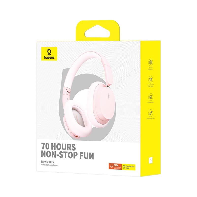 Навушники бездротові накладні Baseus Bowie D05 Wireless Headphones Baby Pink (A00024600413-Z1)