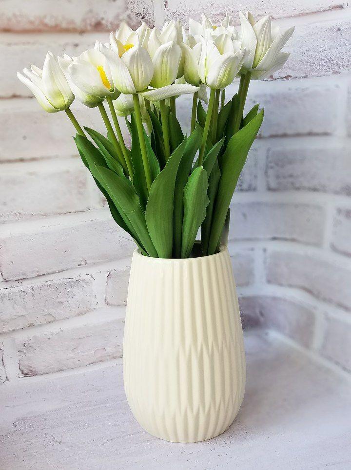 Ваза керамічна Віола 23 см Бежевий