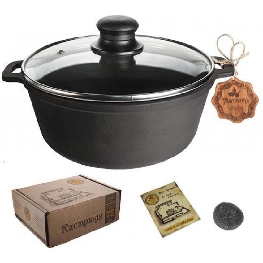 Каструля-казан чавунна зі скляною кришкою та литими ручками 3 л (T402C3Ук) - фото 2 Каструля-казан чавунна зі скляною кришкою та литими ручками 3 л (T402C3Ук) - фото 2