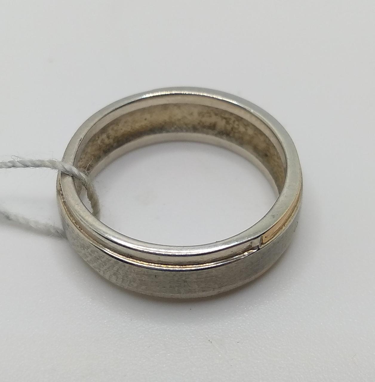 Обручалка серебро с золотой накладкой 875° 3,21 г р. 16 (471)