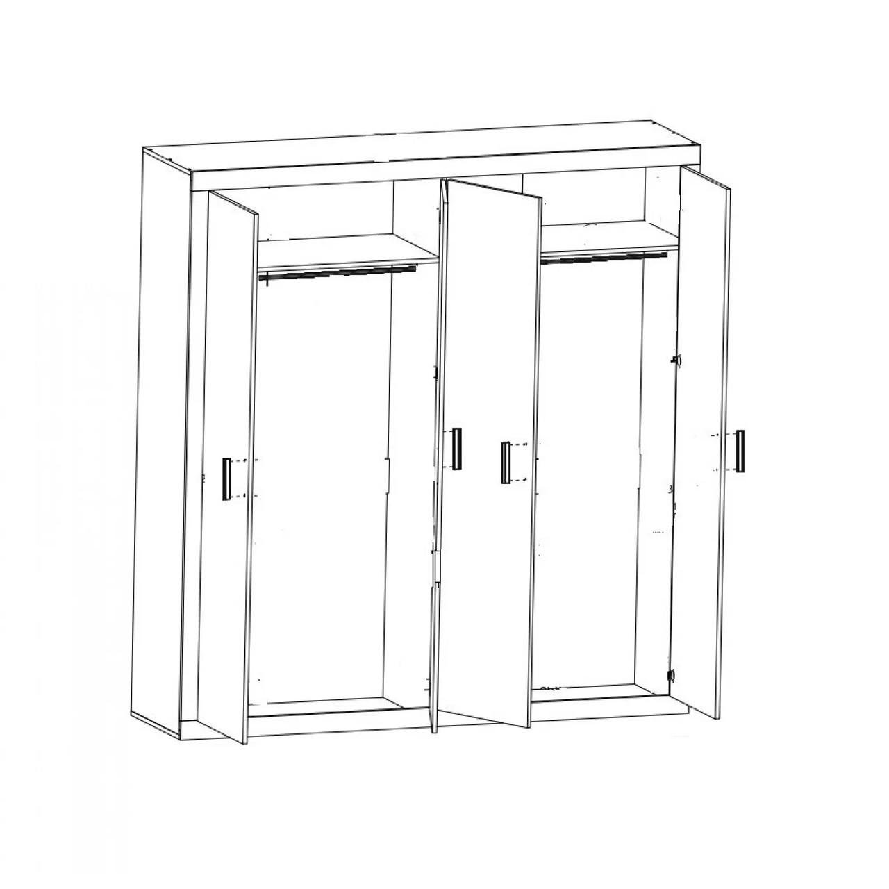Шкаф распашной Гербор Сара SZF4D Сосна каньон/Дуб сонома трюфель (GRB-1450) - фото 2