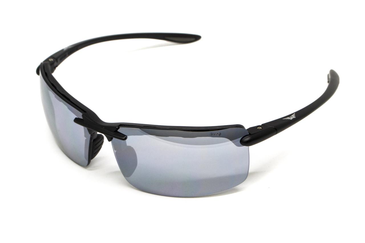 Очки защитные Global Vision Wheelin зеркальные Серый в черной оправе (69962426490400) - фото 4 Очки защитные Global Vision Wheelin зеркальные Серый в черной оправе (69962426490400) - фото 4