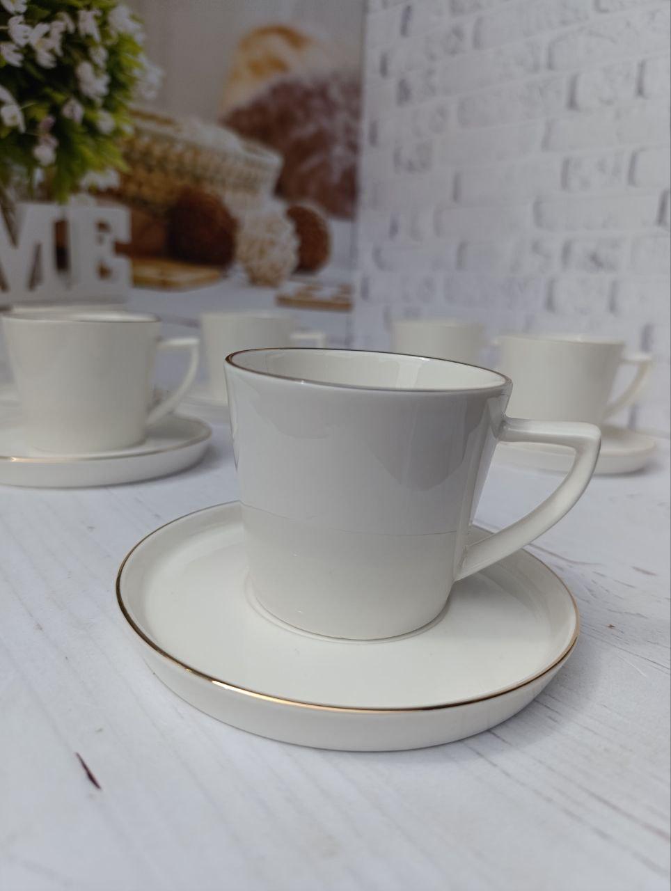 Кавовий сервіз SNT Вітрила порцеляна 140 мл 12 предметів Білий (1453-16) - фото 3 Кавовий сервіз SNT Вітрила порцеляна 140 мл 12 предметів Білий (1453-16) - фото 3
