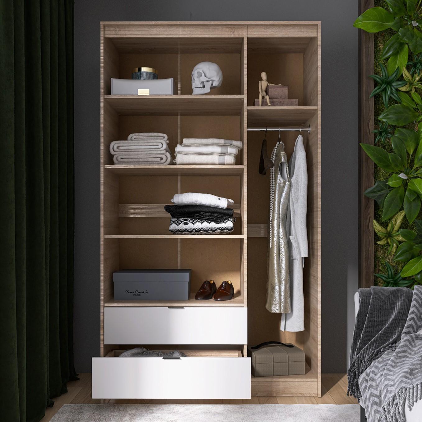 Шкаф Everest Сити 1200 1202х500х2046 мм Сонома/Белый (11431) - фото 5 Шкаф Everest Сити 1200 1202х500х2046 мм Сонома/Белый (11431) - фото 5