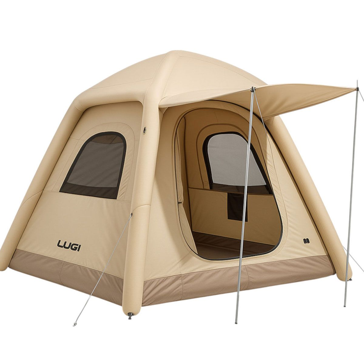 Палатка 3-х местная надувная для туризма/рыбалки 230x230x150 см Бежевый (LU-021)