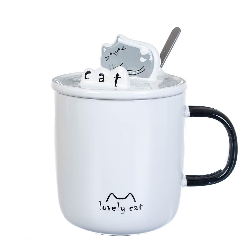 Кружка керамическая с крышкой Elisey Lovely cats2 300 мл (8200-019)
