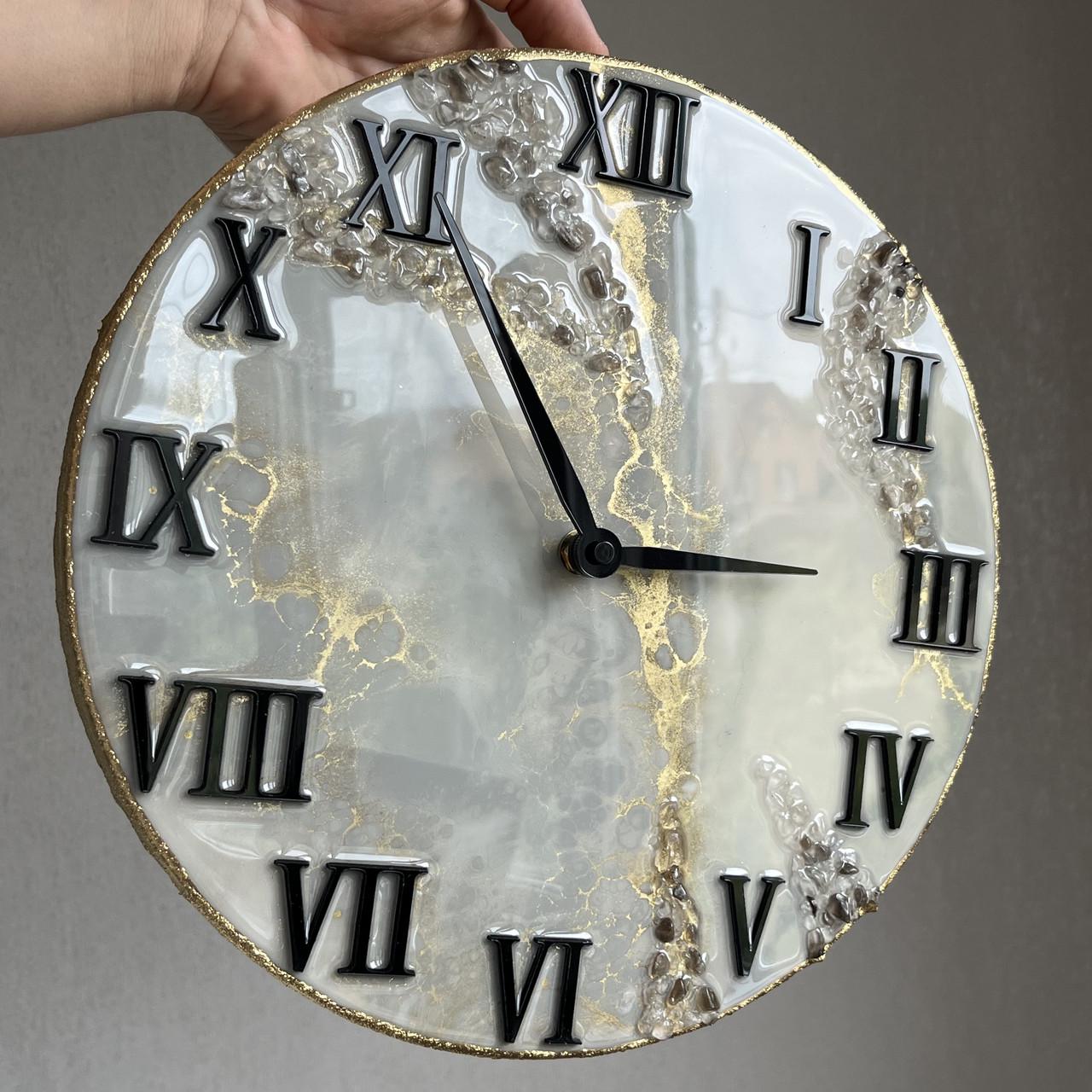 Часы настенные круглые из эпоксидной смолы EPOXY M106 40x40 см