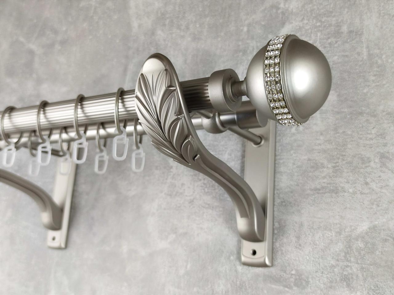 Карниз MStyle металлический для штор двухрядный Авея 25/19 мм рифленый 160 см Сатин (5012840)