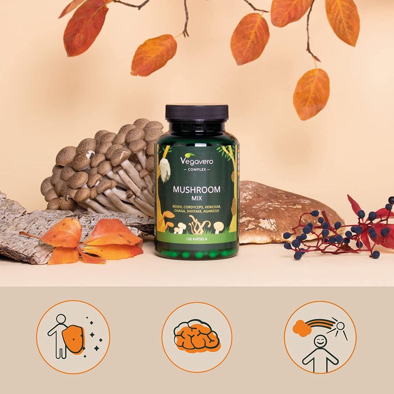 Витамины для иммунитета Vegavero Грибной комплекс 120 капс. (50094961v) - фото 3