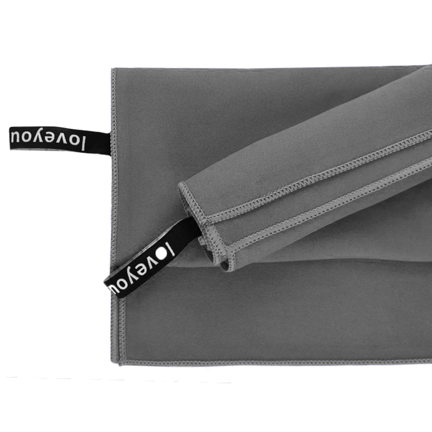 Набір рушників з мікрофібри спортивних Love You 50х90/70х140 см Сірий (60111)