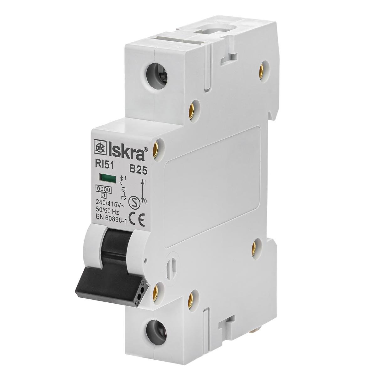 Автоматический выключатель 25A 1P 6kА B ISKRA RI51B25A (786091010000)
