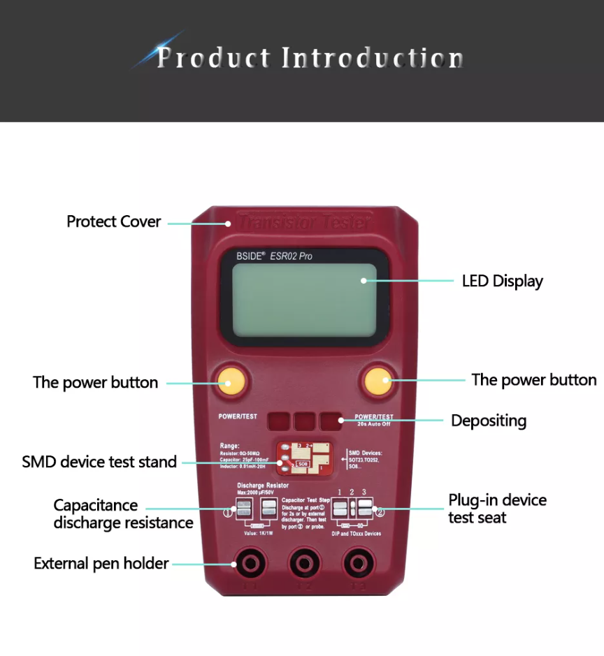 Тестер електронних компонентів BSIDE ESR02 PRO - фото 4