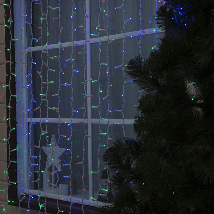 Гірлянда вулична з flash мерехтінням Alphatrade Premium Штора 2х2 м 216 LED Білий/Різнокольоровий