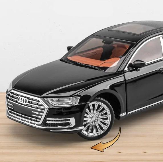 Звуковые световые эффекты Audi A8 Масштаб 1:24 21,5 см Белый - фото 3