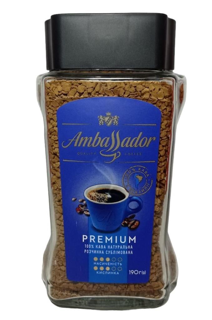 Кофе Ambassador Premium растворимый стекло 190 г (58370)