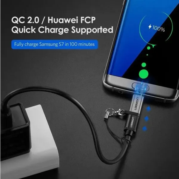 Адаптер UGREEN US282 USB Type-C to Micro USB Grey (50590) - фото 10