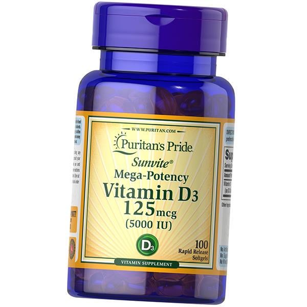 Вітамін Д3 Vitamin D3 5000 Puritan's Pride холекальциферол 100 капс. (36367070)