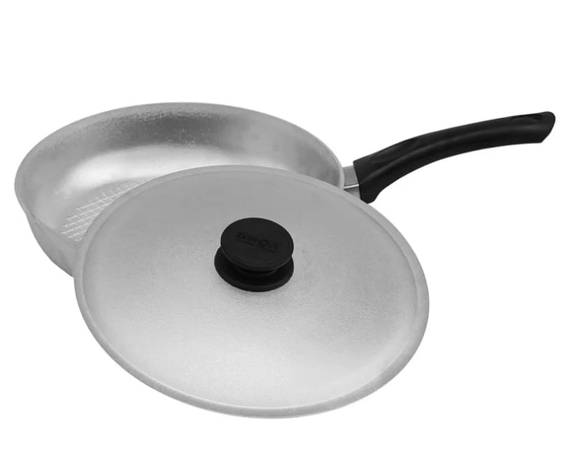 Сковорода алюмінієва з рифленим дном і кришкою Биол 26 см (261)