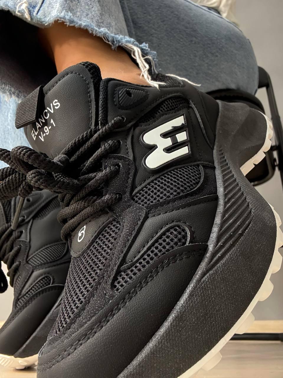 Кросівки жіночі Violeta 136-33 комбіновані на високій підошві р. 36 Чорний (5052) - фото 7