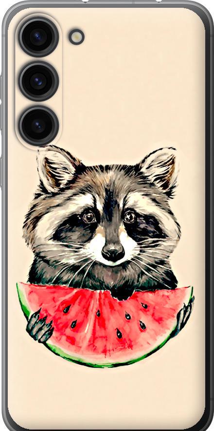 Чехол на Samsung Galaxy S23 Plus Енотик с арбузом (4605u-2905-42517)