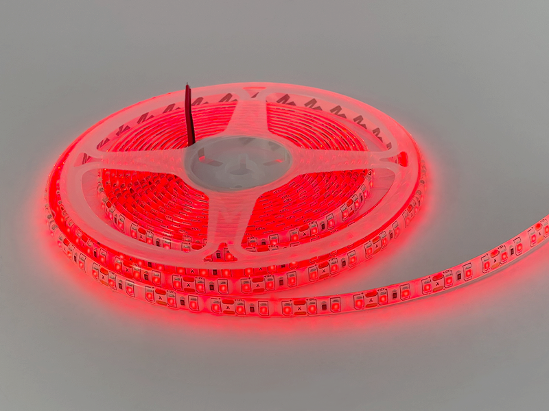 Світлодіодна стрічка MTK 3528 120 LED 8 мм 12 В 9,6 Вт/м IP65 Червоний (6727)