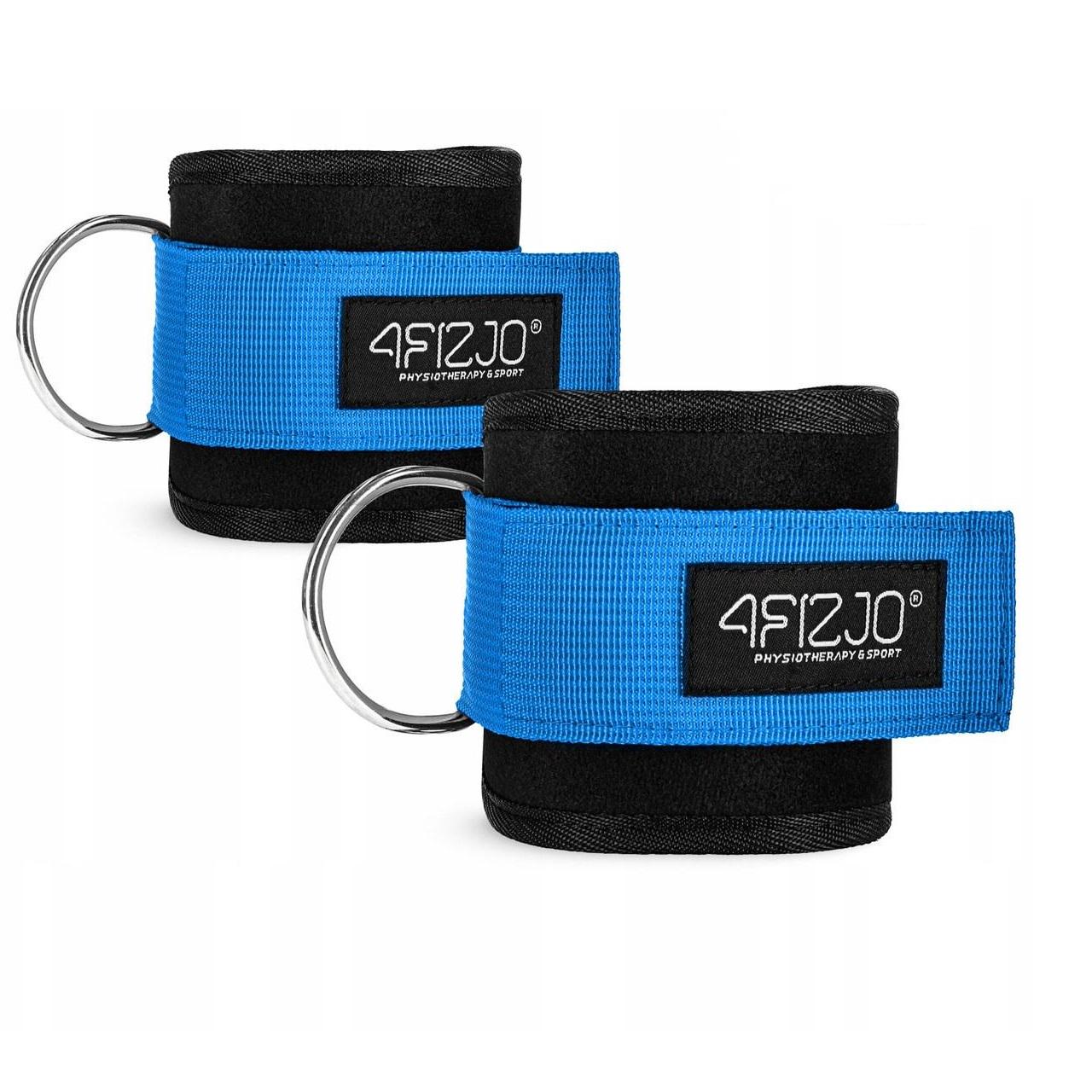 Манжети для тяги 4fizjo Ankle Strap 2 шт. Black/Blue (P-5907739314833)