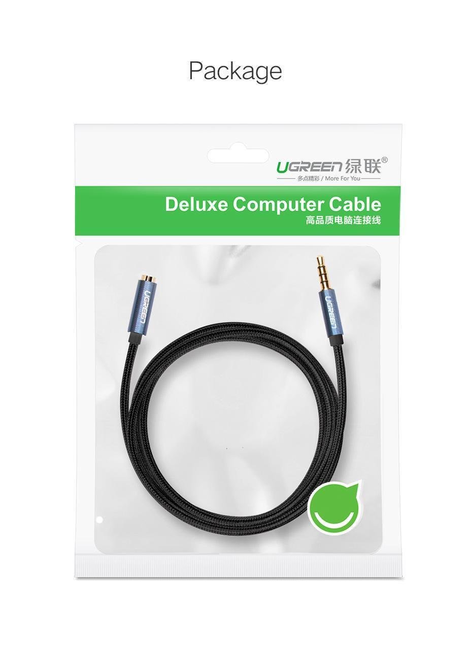 Кабель с поддержкой микрофона UGREEN 3.5 мм minijack-3.5 мм minijack стерео AUX 4-пиновый TRRS 2 м Черный (40675) - фото 12