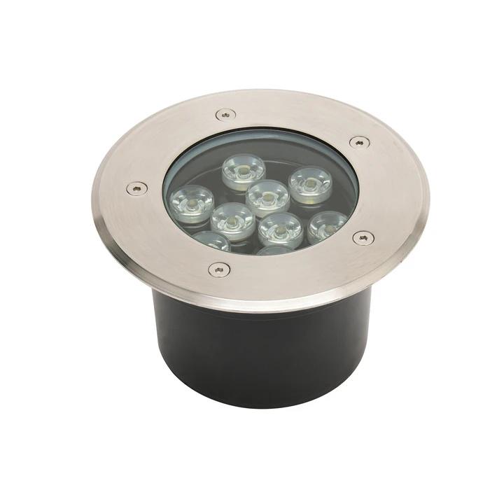 Тротуарний світильник круглий HOROZ ELECTRIC AZUR-9 LED 9W 900 Lm 85-265V IP67 d 150 мм Хром матовий (079-029-0009-010)