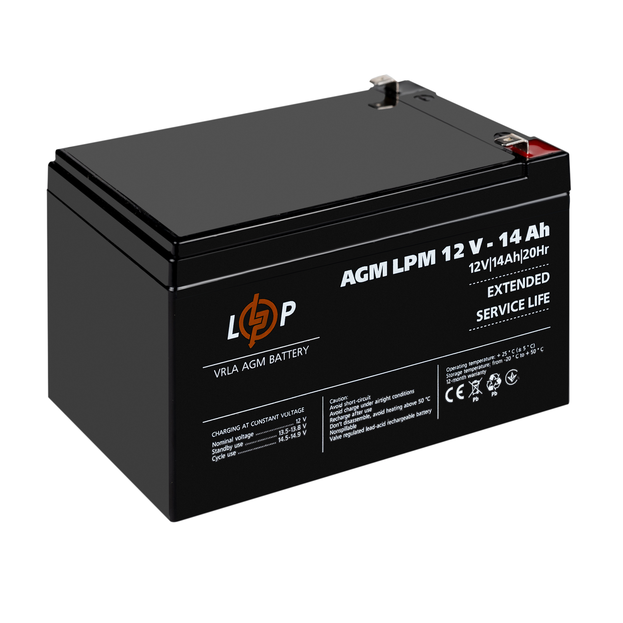 Аккумулятор свинцово-кислотный LogicPower AGM LPM 12 14 Ah - фото 4 Аккумулятор свинцово-кислотный LogicPower AGM LPM 12 14 Ah - фото 4