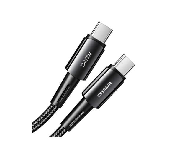 Кабель Data Essager Sunset Type-C to Type-C 240W 1 м Grey
