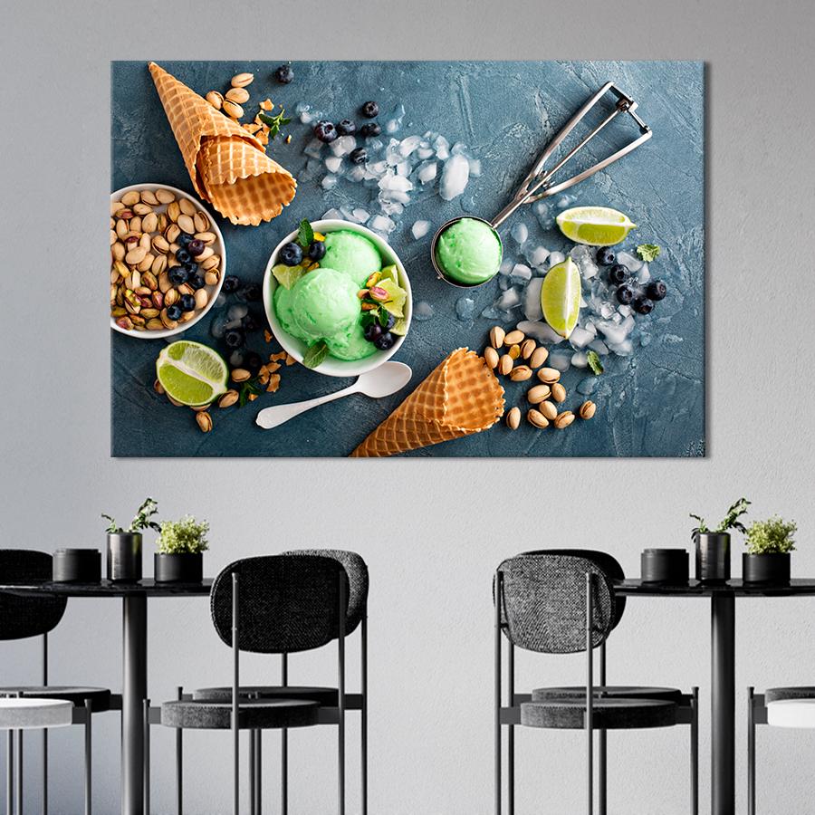 Настенний декор Фисташковое мороженое с ягодами и лаймом 51x34 см (A364-1)