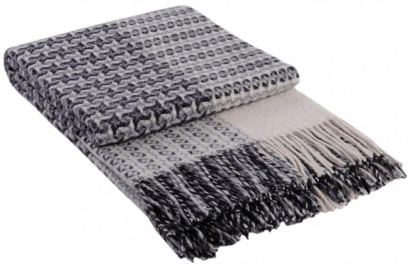 Плед шерстяной Vladi Капучино евро 200х220 см Серый (1106011868)