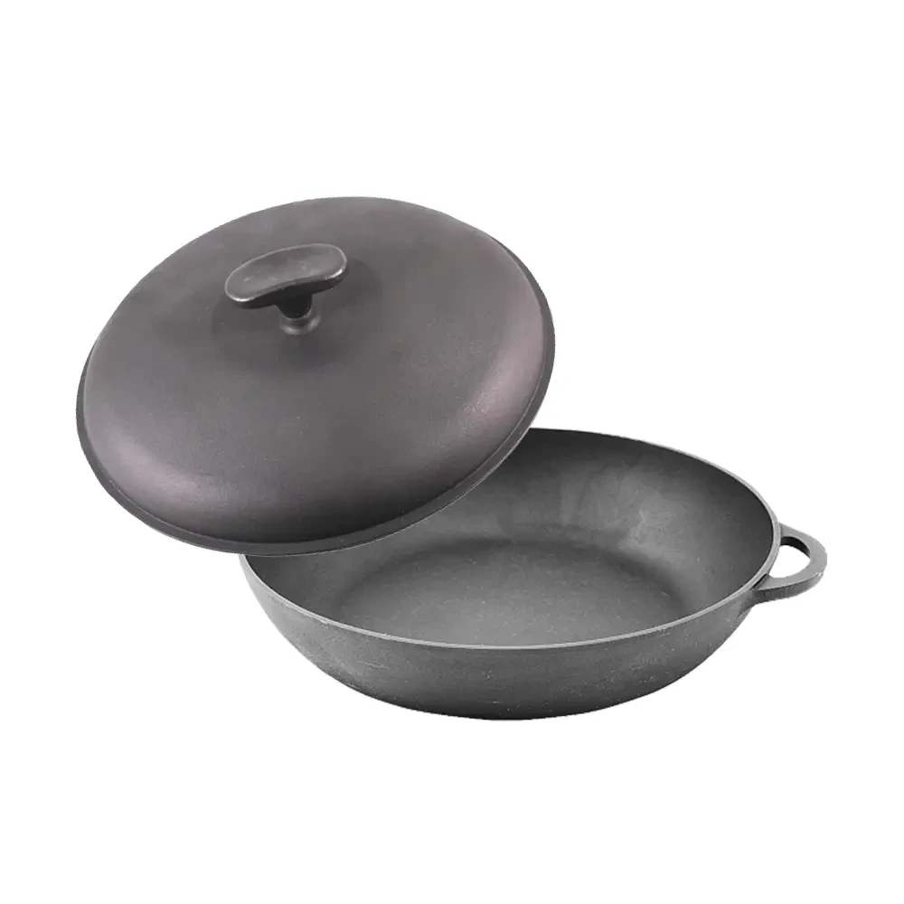 Сковорода Жарівня Ситон 30 см чавунна з чавунною кришкою