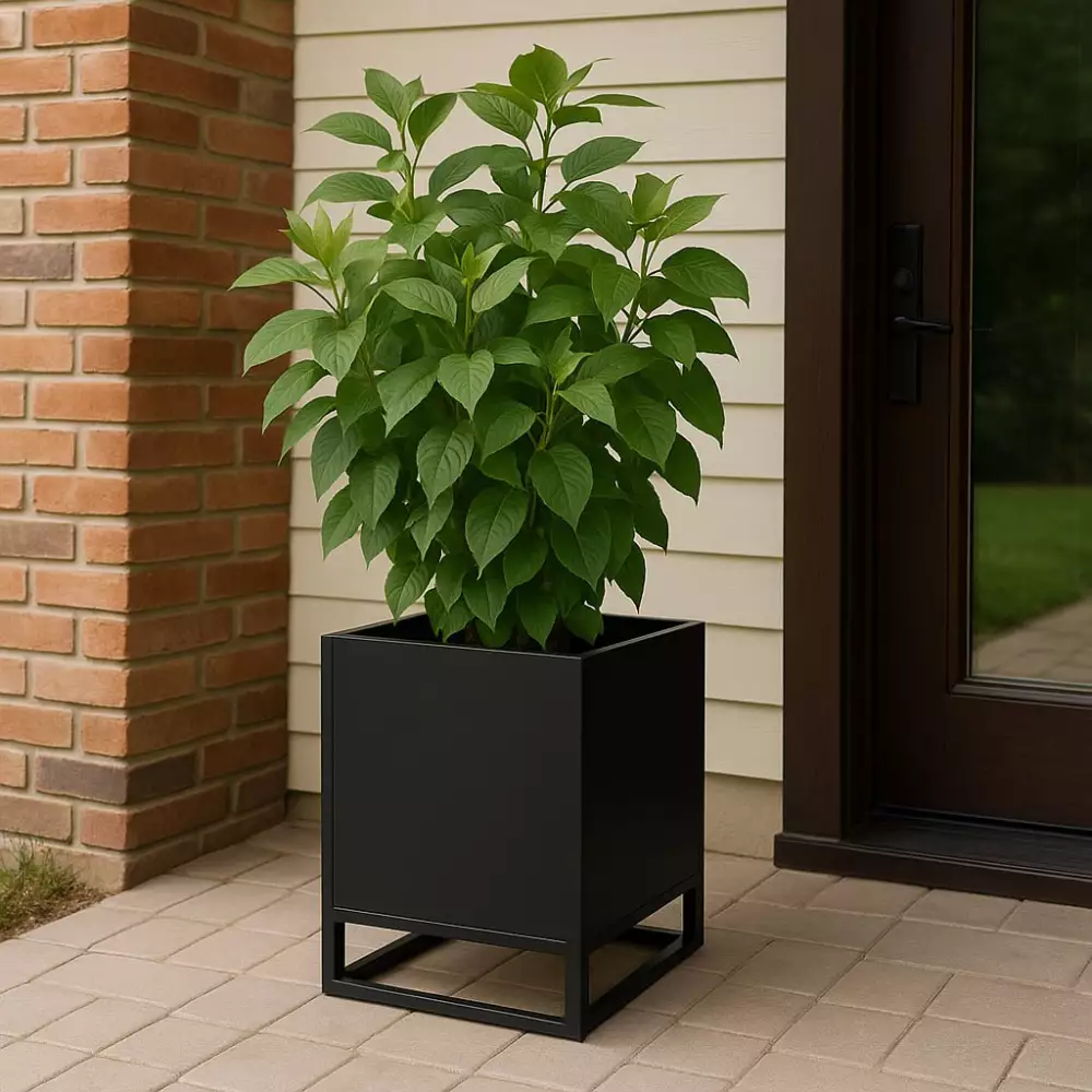 Кашпо уличное для растений 35x35x45 см сталь 1 мм Черный (SPU0006)