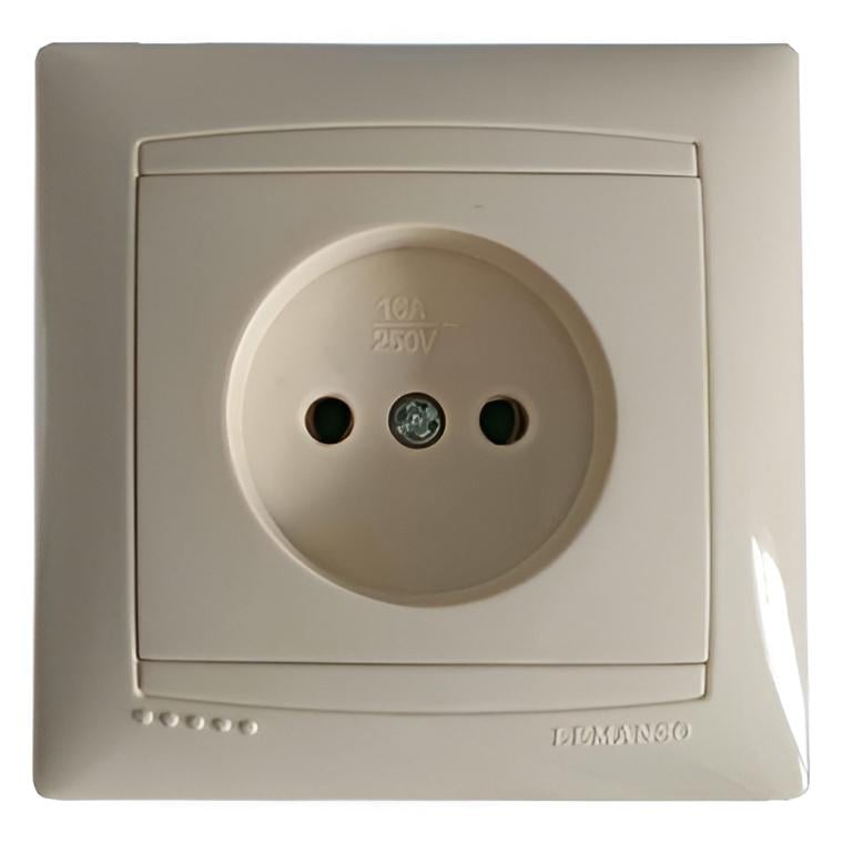 Розетка одинарная Lemanso Сакура Кремовая (LMR1120)