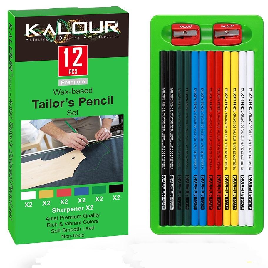 Набір кольорових олівців для роботи з тканинами KALOUR 6 кольорів 12 шт. (YW-PTP012)