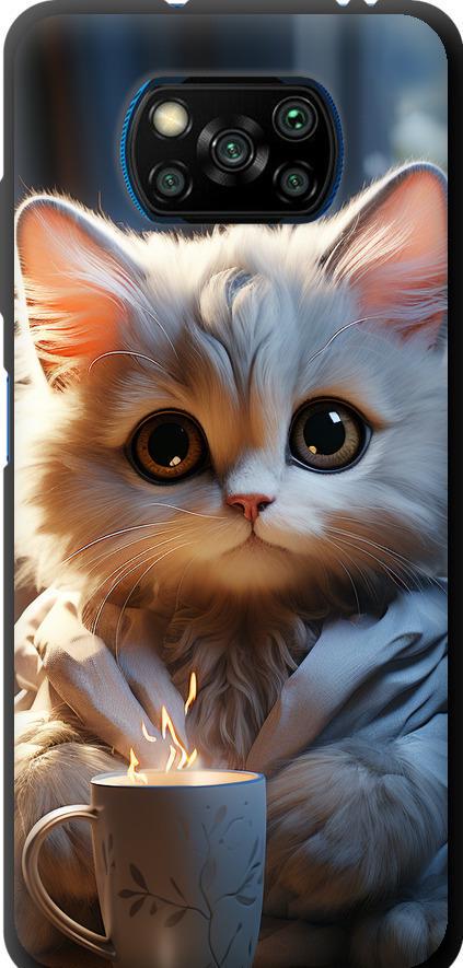 Чехол на Xiaomi Poco X3 White cat (5646b-2073-42517)