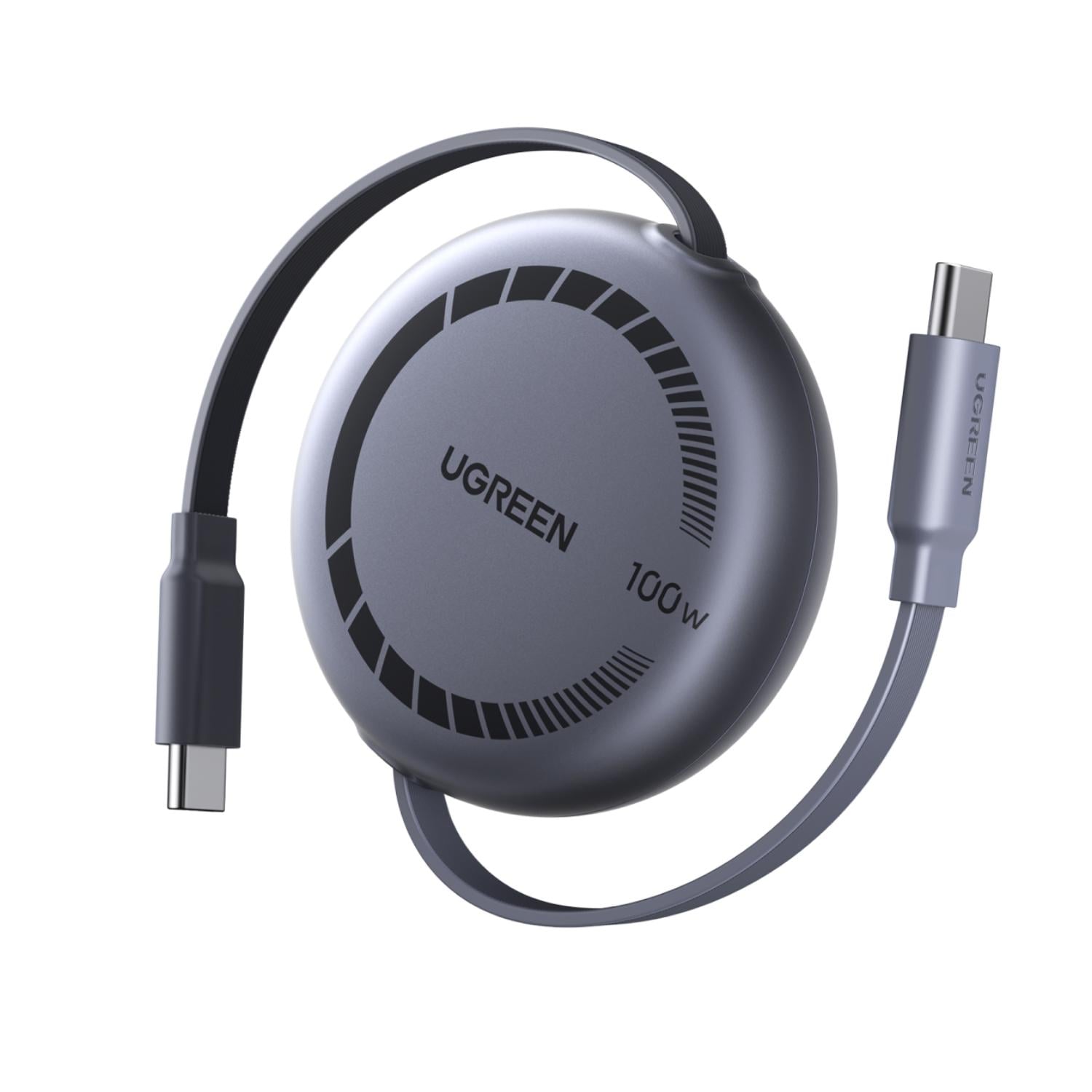 Кабель UGREEN Nexode L531 1 м 4 уровни регулировки длины USB-C-USB-C выдвижной до 100 Вт PD 3.0 USB 2.0 Черный (65905)