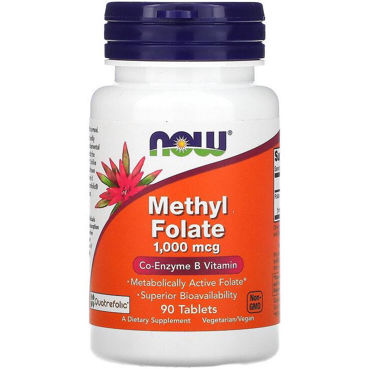 Метилфолат NOW Foods Methyl Folate коэнзимный витамин В9 1000 мкг 90 таблеток (1010603106) - фото 1