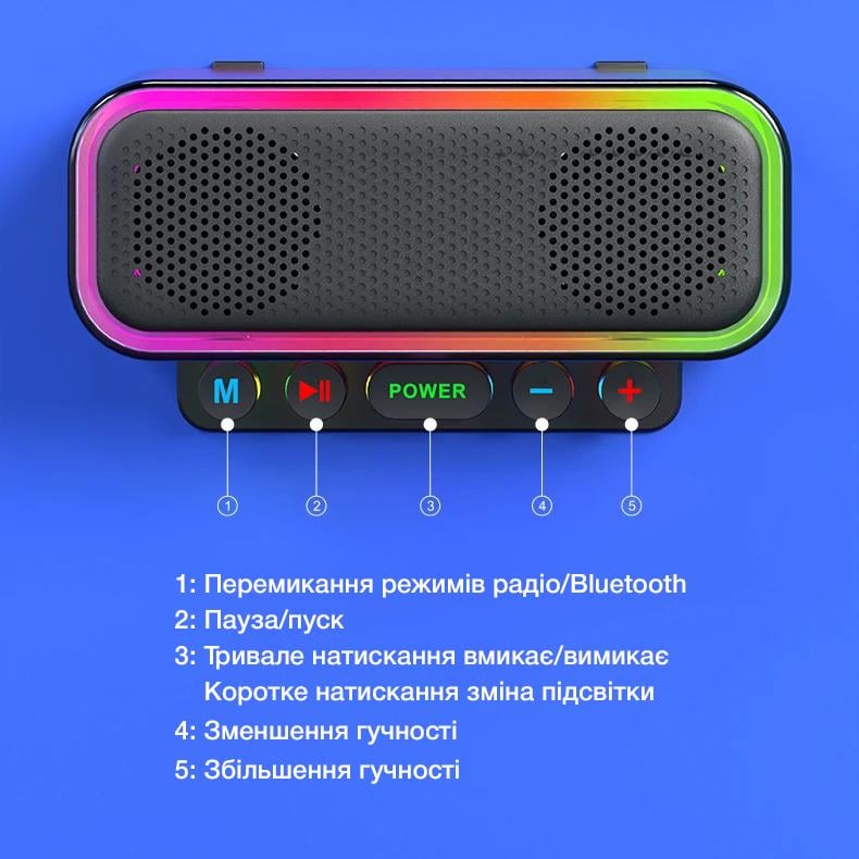 Колонка бездротова портативна EVIO LR Z6 Bluetooth з караоке-системою на 2 мікрофони Чорний - фото 9