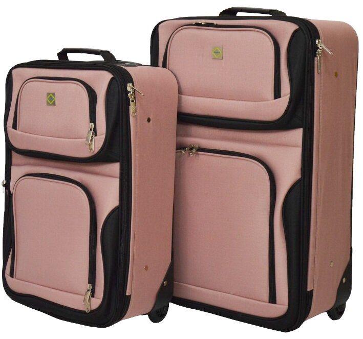 Набор чемоданов Bonro Best 2 шт Розовый (10080703)