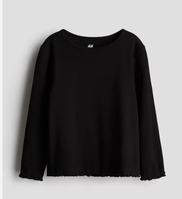 Лонгслів для дівчинки H&M 98-104 см Чорний (104)